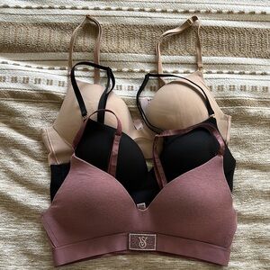 Victoria’s Secret bra set of 3 - Black, Beige, and Mauve